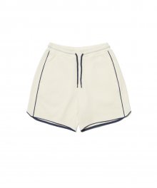 (W) WAFFLE SET-UP SHORTS IVORY