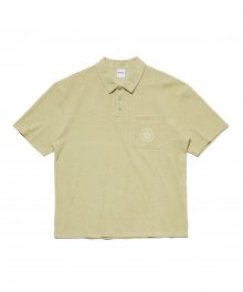 SOLID TERRY SET-UP COLLAR T-SHIRT OLIVE