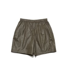 GLOSSY WOVEN SET-UP SHORTS KHAKI