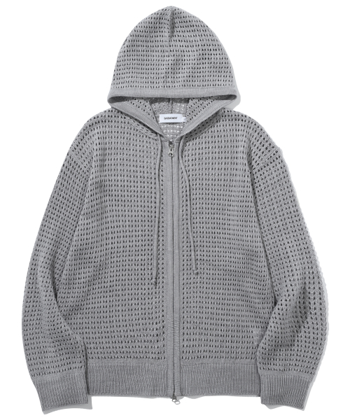 Вязаное худи на молнии melange grey