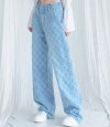 Quilting Wide Pants SKY BLUE