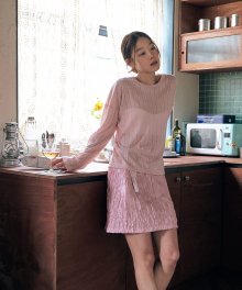 GLOW WRINKLE SKIRT (LIGHT PINK)