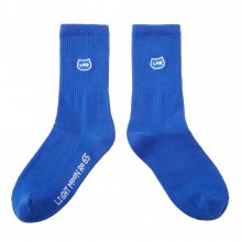 CHARACTER SYMBOL EMBROIDERED CREW SOCKS BLUE