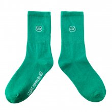 CHARACTER SYMBOL EMBROIDERED CREW SOCKS GREEN