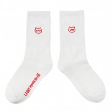 CHARACTER SYMBOL EMBROIDERED CREW SOCKS IVORY