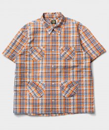 NORFOLK SHORT CHECK SHIRTS [Orange]