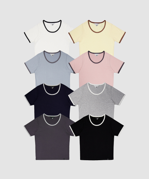 d. BASIC RINGER u NECK t - 8 COLOR