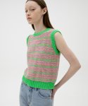 르바(LEVAR) Multi-Jacquard Knit Vest - Pink
