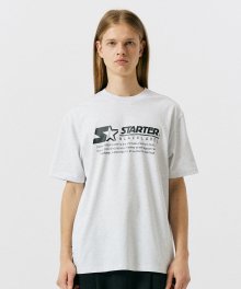 에센셜 타이포 반소매 티셔츠 (라이트그레이)