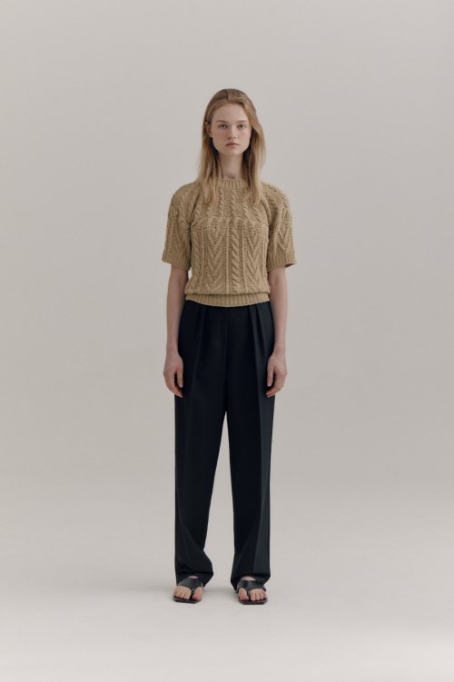 slim pintuck slacks тёмно-синий
