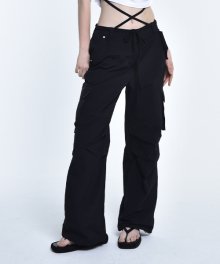 summer cargo pants (black)