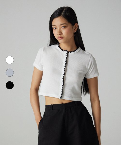 WAVE CROP CARDIGAN - 3 COLOR