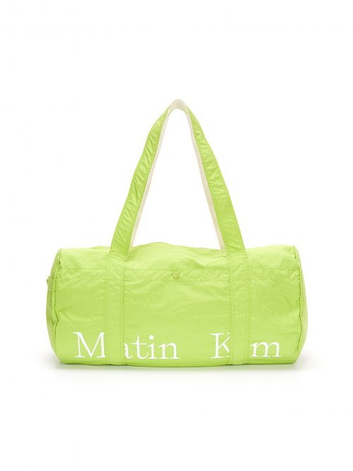 MUSINSA | MATIN KIM LOGO SPORTY DUFFEL BAG IN LIGHT GREEN