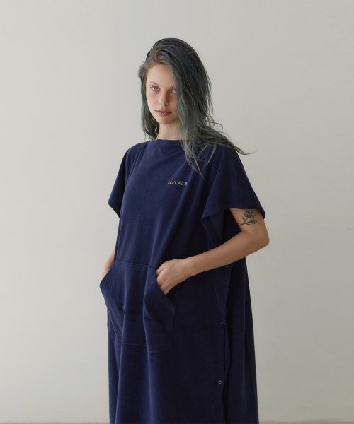 RVIS terry twoway poncho navy