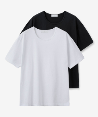 MINAV ミナブ 2PACK クールコットン ユーネック 半袖Tシャツ 画像 1
