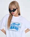 살롱드키(SALON DE KII) 시티 멤버 로고 엑스 라지 핏 반팔 티셔츠 화이트