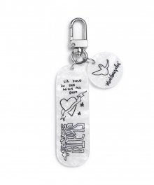 Board Acrylic Keyring - WHITE