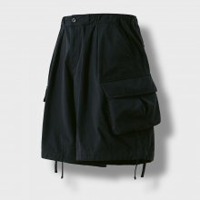 Oblique Cargo Half Pants - Black
