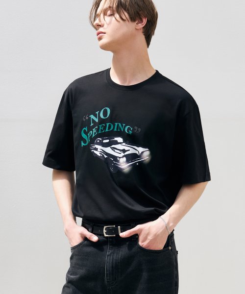 드로우핏(Draw Fit) 스피딩 클래식 카 티셔츠 [Black] - 35,200 | 무신사