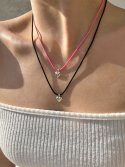 리엔느와르(leeENoir) Chubby Heart String Necklace (2color)