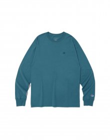 [US] 5.5oz Classic Jersey C로고 긴팔 티셔츠 (TURQUOISE BLUE) CKTS3F204T2