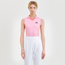 Color Point Sleeveless Shirts_Pink