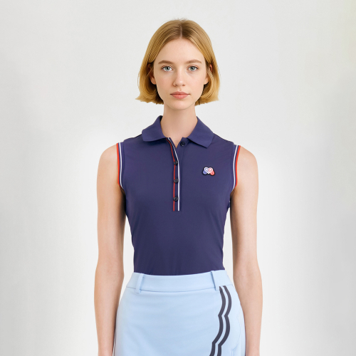Sleeveless Polo Shirts_Navy