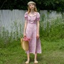 던드롭(DUNDROP) DD_Pink flower sling dress