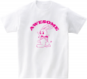 어썸어스(AWESOMEUS) AWESOME RABBIT PINK 반팔 티셔츠 화이트