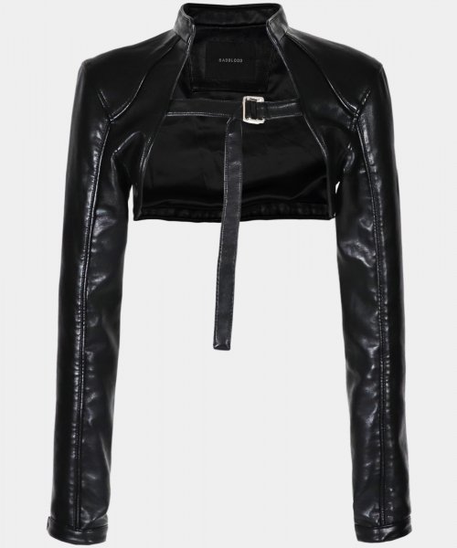 Black leather outlet bolero