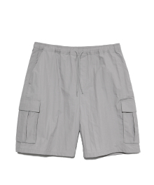 [ONEMILE WEAR] NYLON RELAXED FIT CARGO SHORTS LIGHT GRAY