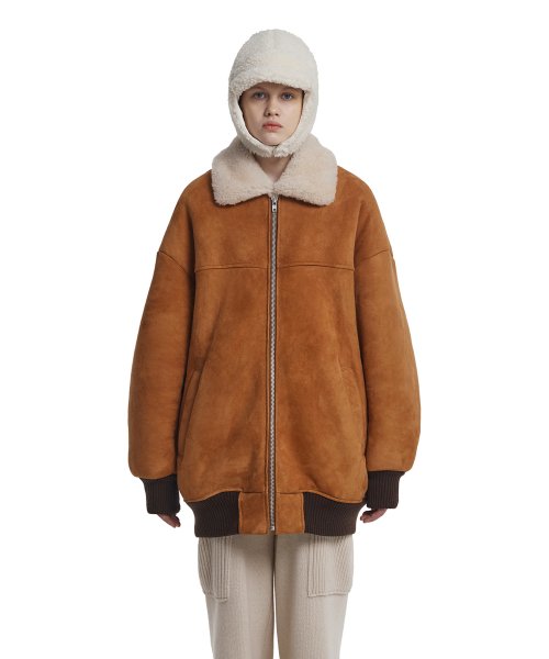 MUSINSA TRUNK PROJECT Shearling Bomber Jacket_Brown