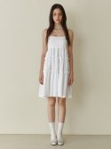 카인더베이비(KINDABABY) Cancan shirring mini dress - white