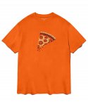 한량(HANRYANG) HR® delicious slice of pepperoni pizza 피자 오렌지 반팔 티셔츠