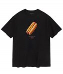 한량(HANRYANG) HR® Sprinkle lots of sauce on hot dogs 핫도그 블랙 반팔 티셔츠