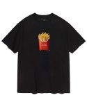 한량(HANRYANG) HR® Which French fries do you like 프렌치프라이 블랙 반팔 티셔츠