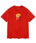 한량(HANRYANG) HR® Which French fries do you like 프렌치프라이 레드 반팔 티셔츠
