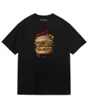 한량(HANRYANG) HR® exciting day of delicious hamburger 햄버거 블랙 반팔 티셔츠