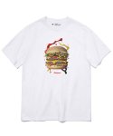 한량(HANRYANG) HR® exciting day of delicious hamburger 햄버거 화이트 반팔 티셔츠