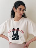 엣드맹(ETDEMAIN) 토끼 그래픽 티셔츠 - 아이보리