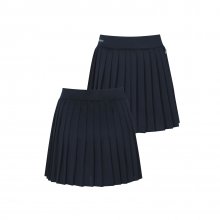 PIQUE PLEATED BANDING SKIRT WINNER PANTS_Navy