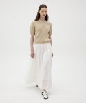 르바(LEVAR) Cotton Pleated Skirt - White