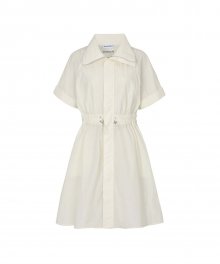 NYLON WOVEN COAT DRESS_Ivory