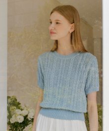 CABLE TAPE KNIT_SKY BLUE