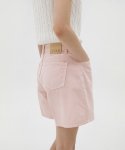 르바(LEVAR) Relaxed Half Denim Pants - Light pink
