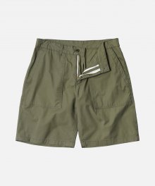 CHINO WIDE FATIGUE SHORTS _ OLIVE