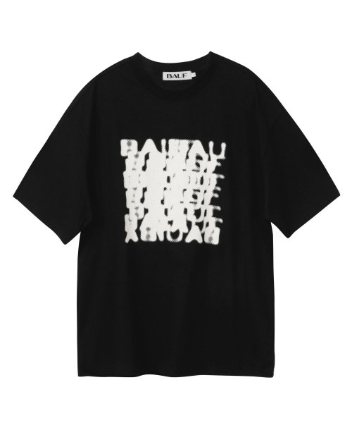 MUSINSA | BAUF Overlay Short Sleeve T-Shirt [Black]