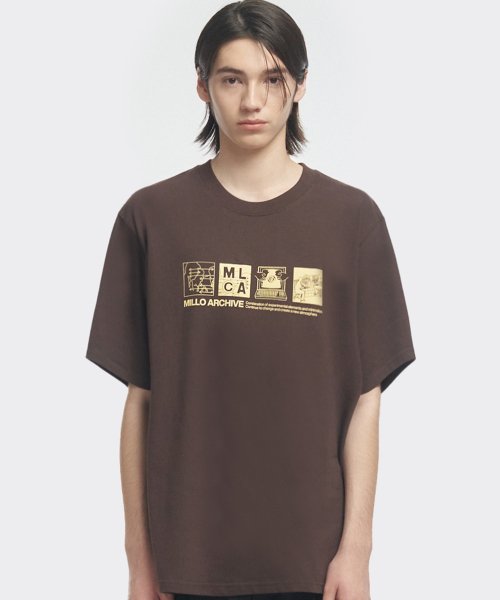 MUSINSA | MILLO Square Archive T-Shirt [Brown]