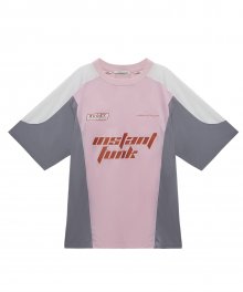 Ms 스포티 그래픽 저지 티셔츠 - 핑크