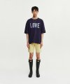 네이비 오버사이즈 아플리케 티셔츠 / LOVE